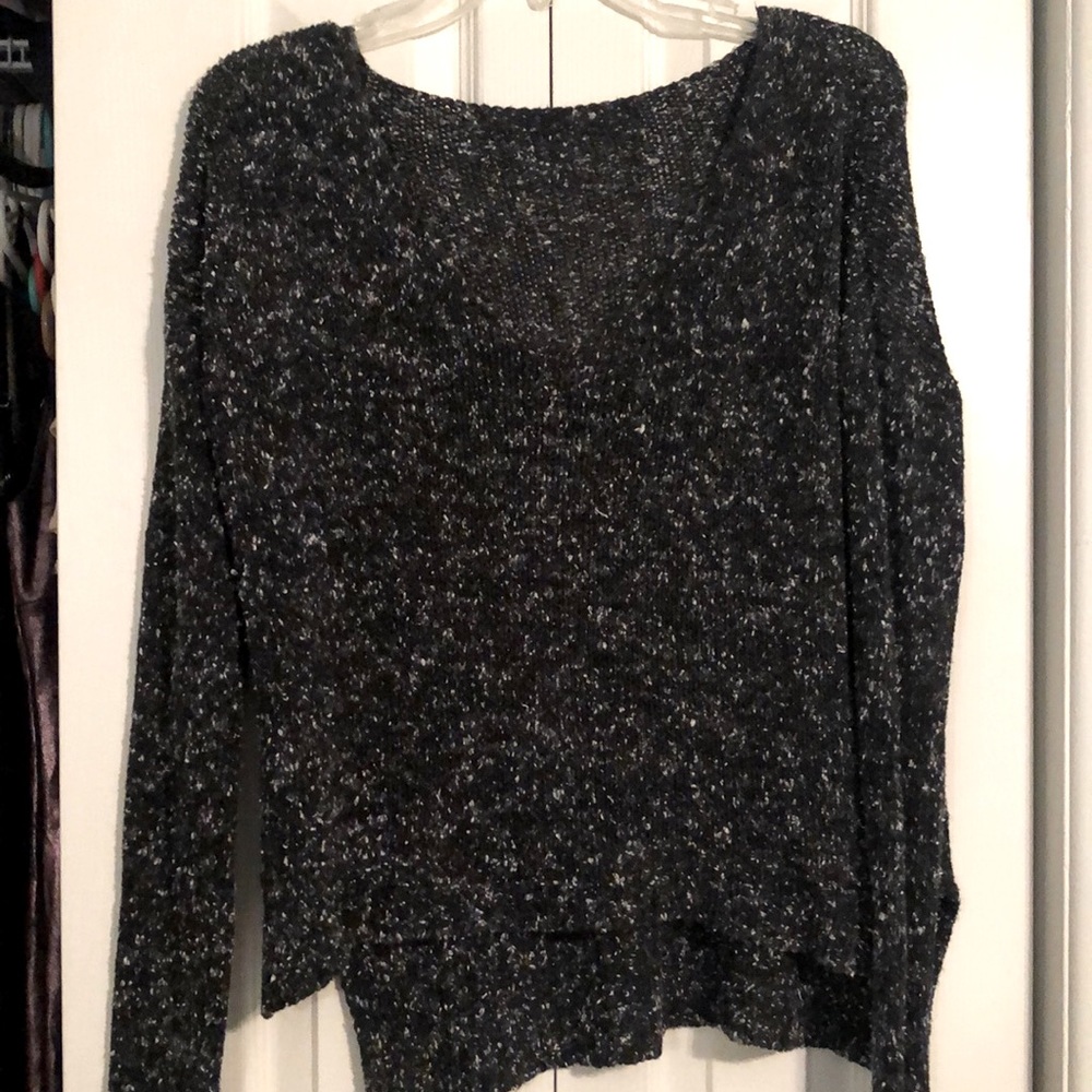 Brandy Melville Black and White Confetti Knit Sweater